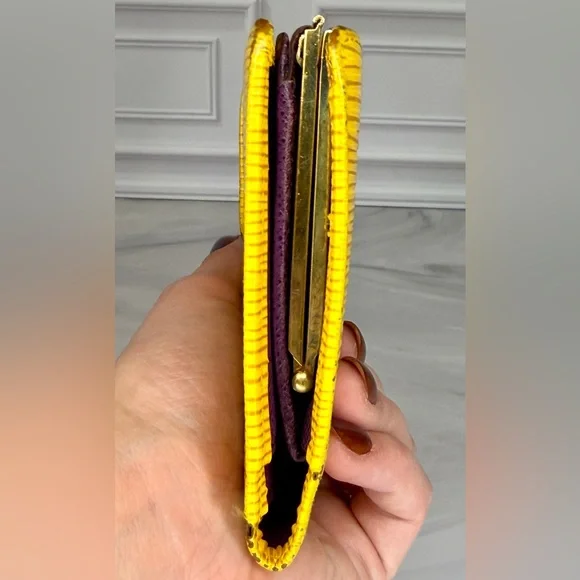 Louis Vuitton Yellow and Purple Epi Leather Long Kiss Lock Wallet | Vintage - Picture 5 of 9